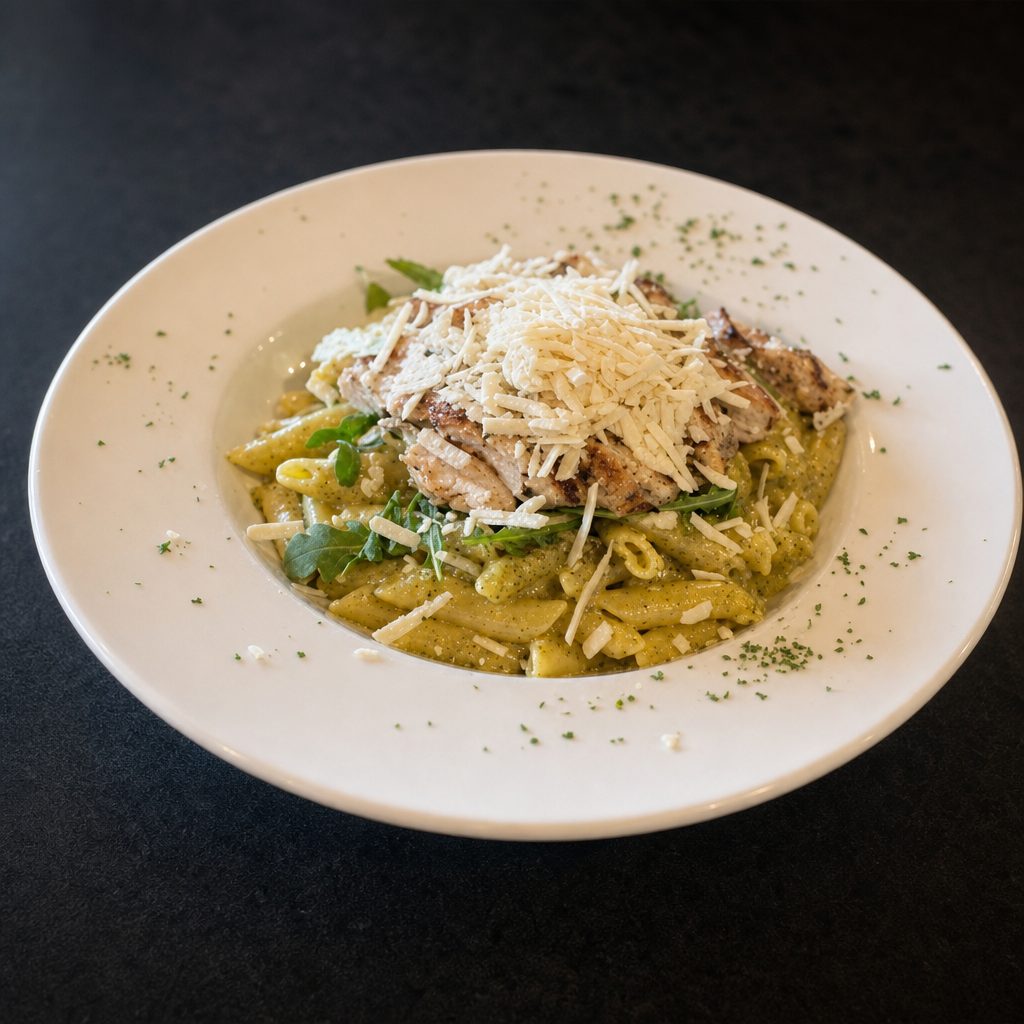 Chicken Mushroom Pesto.
