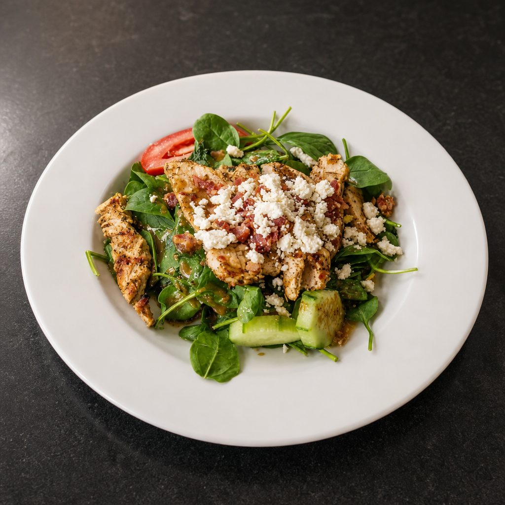 Chicken Spinach Mikoniatiki.