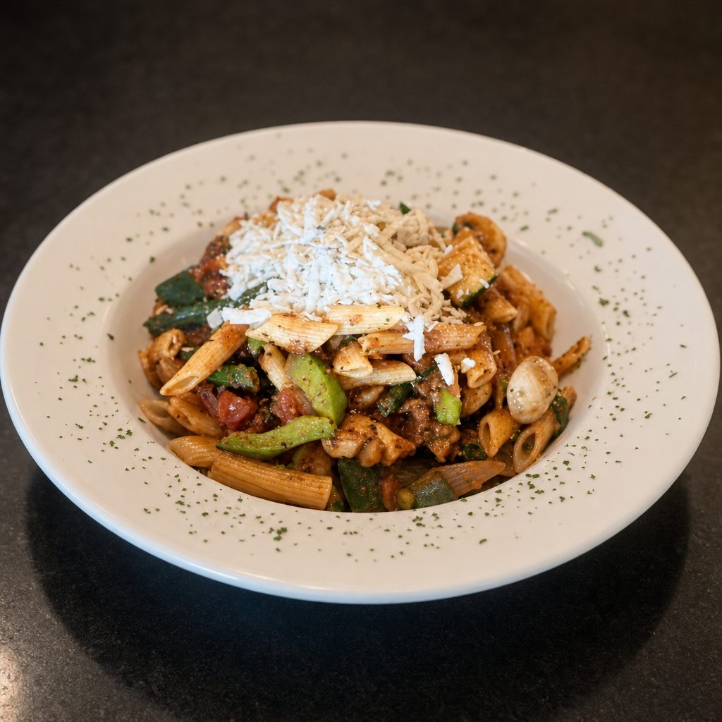 Veggie Penne Pomodoro.