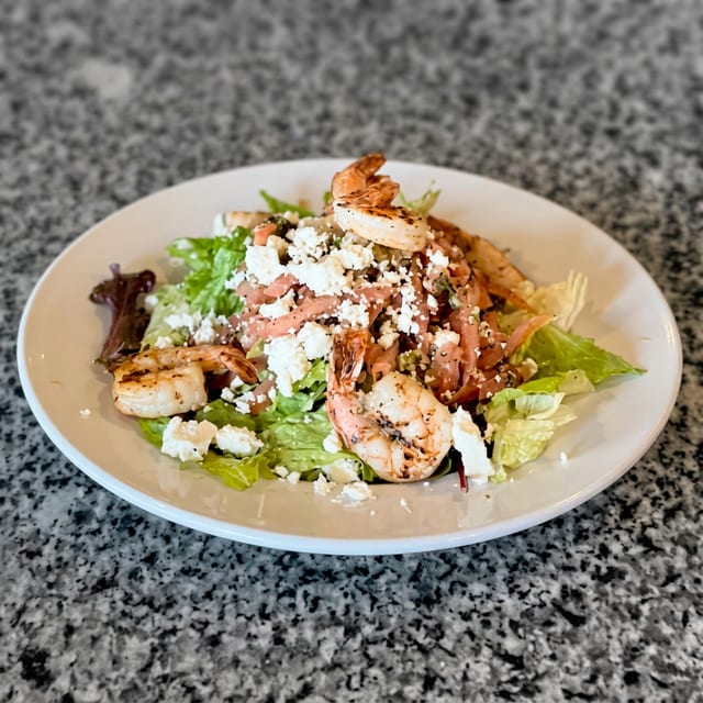Charbroiled Prawns Salad.