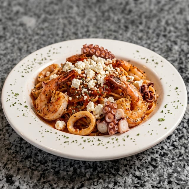 Mediterranean Seafood Pasta.