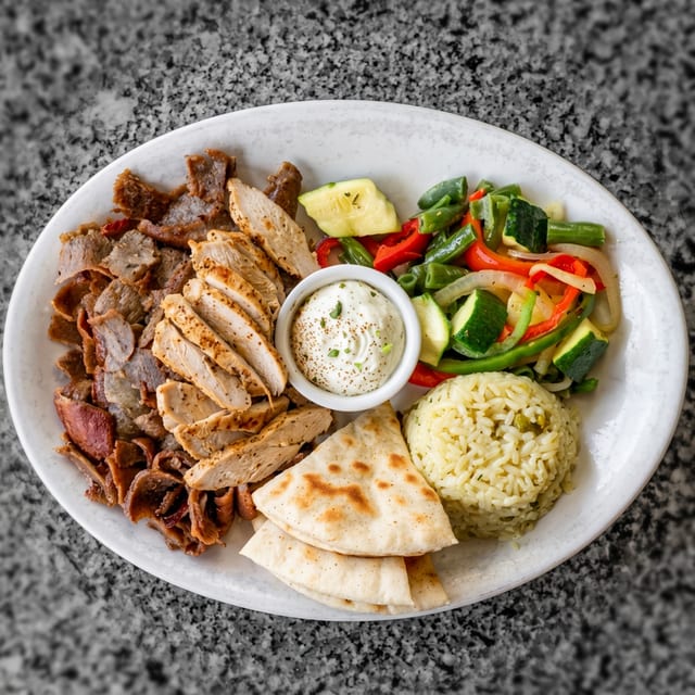 Taverna Platter- Chicken & Gyro.